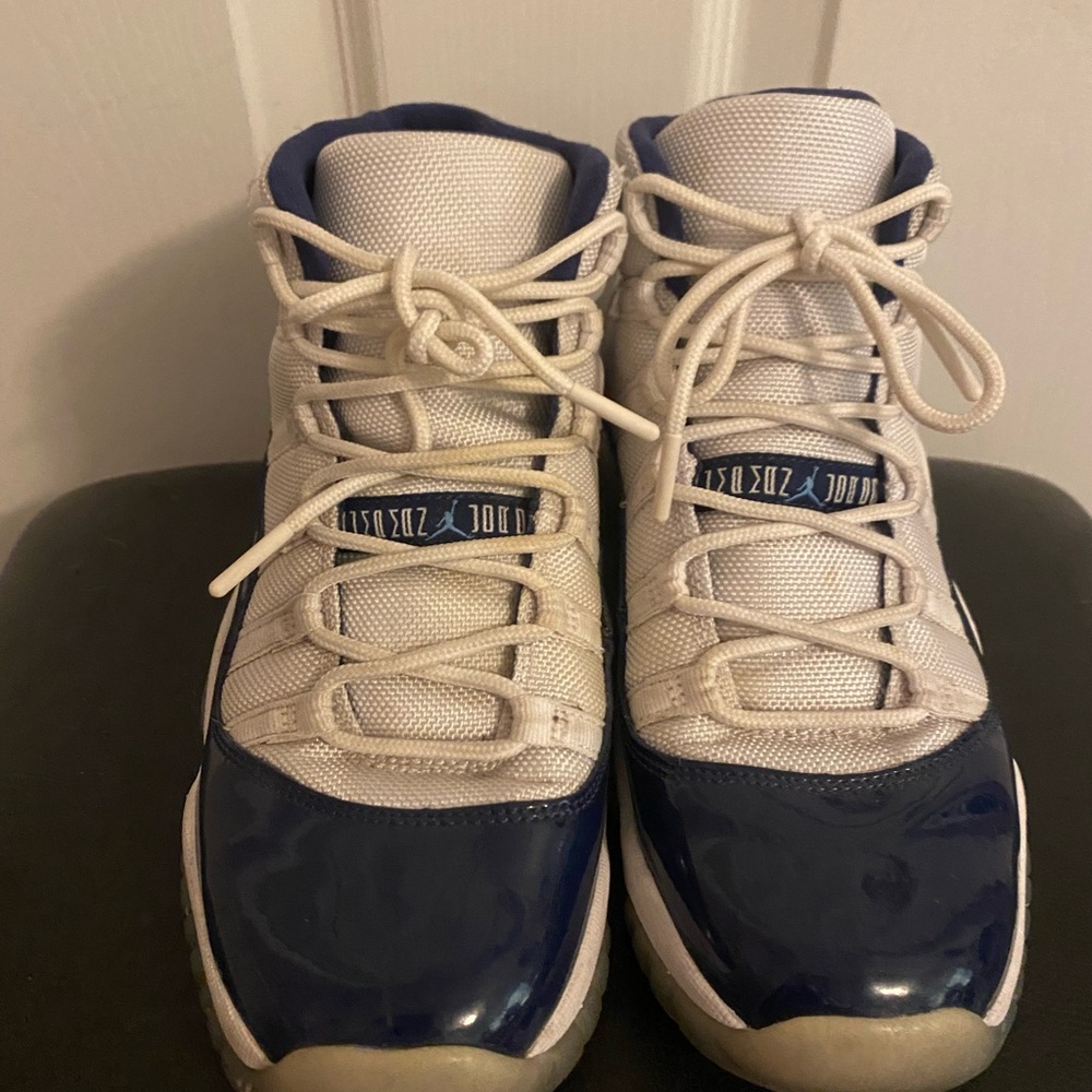 Jordan 11’s Blue and White High-Top Sneakers